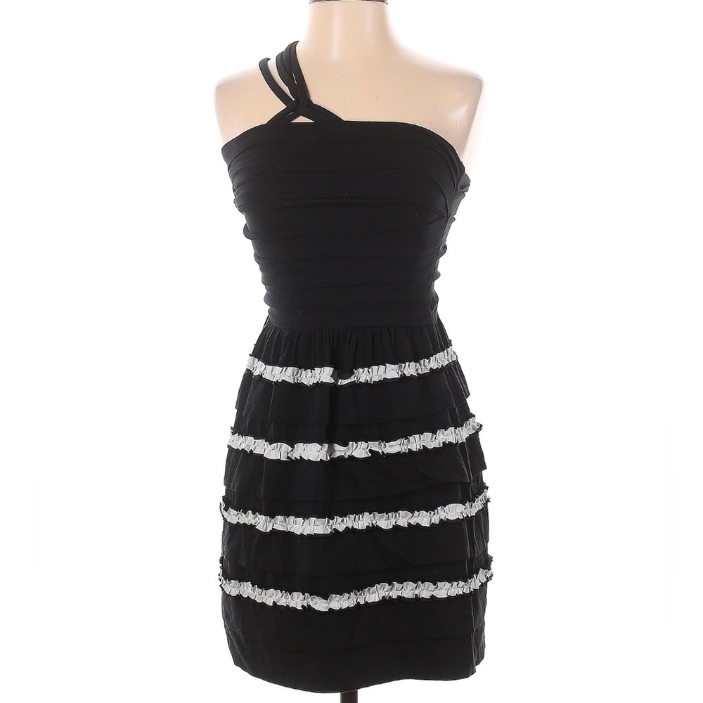 Leifsdottir Black Ruffle Cocktail Dress